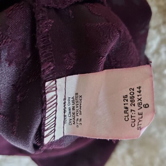 Y2K  CDC Women's Velvet  Mini Dress Size 6 Dark Purple Vintage 90s - Picture 5 of 6